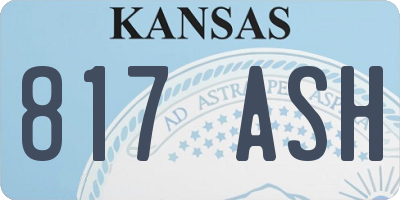 KS license plate 817ASH