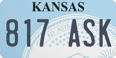 KS license plate 817ASK