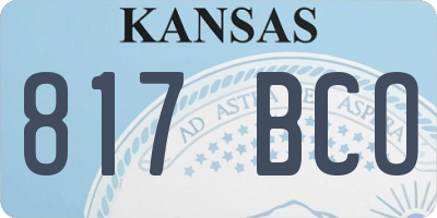 KS license plate 817BCO