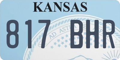 KS license plate 817BHR