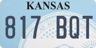 KS license plate 817BQT