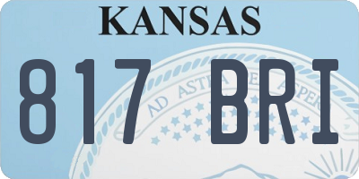 KS license plate 817BRI