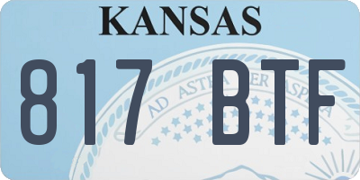 KS license plate 817BTF