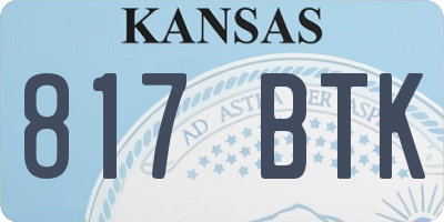 KS license plate 817BTK