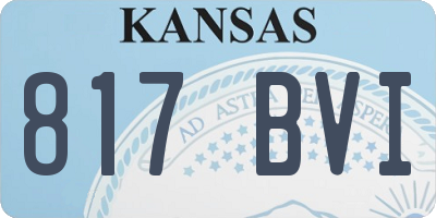 KS license plate 817BVI