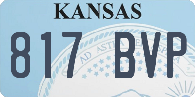 KS license plate 817BVP