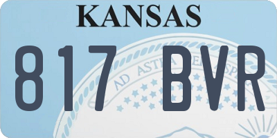 KS license plate 817BVR