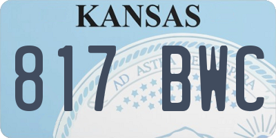 KS license plate 817BWC