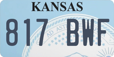 KS license plate 817BWF