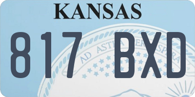 KS license plate 817BXD