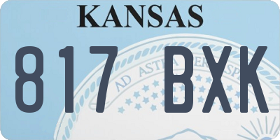 KS license plate 817BXK