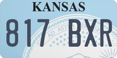 KS license plate 817BXR
