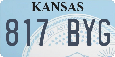 KS license plate 817BYG
