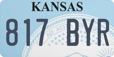 KS license plate 817BYR