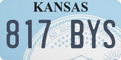 KS license plate 817BYS