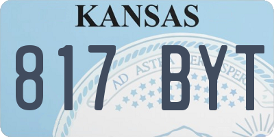 KS license plate 817BYT