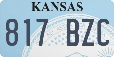 KS license plate 817BZC
