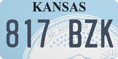KS license plate 817BZK