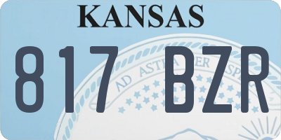 KS license plate 817BZR