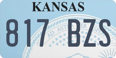 KS license plate 817BZS