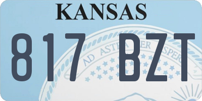 KS license plate 817BZT