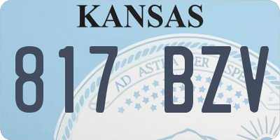 KS license plate 817BZV