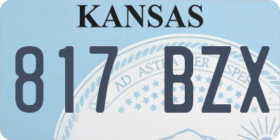 KS license plate 817BZX
