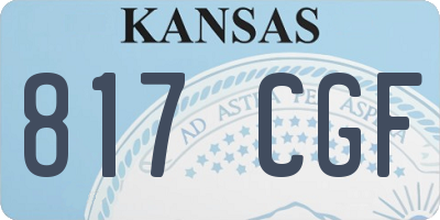 KS license plate 817CGF