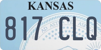 KS license plate 817CLQ