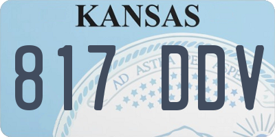 KS license plate 817DDV