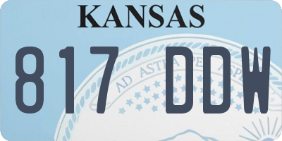 KS license plate 817DDW