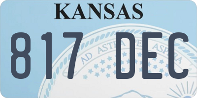 KS license plate 817DEC