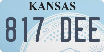 KS license plate 817DEE