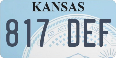 KS license plate 817DEF
