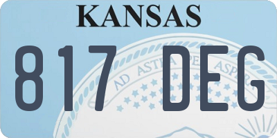 KS license plate 817DEG