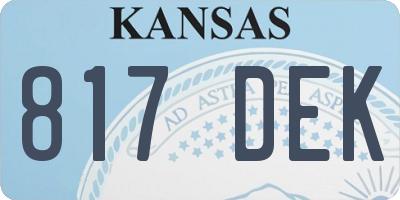 KS license plate 817DEK