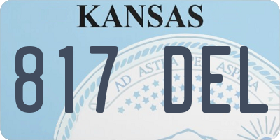 KS license plate 817DEL