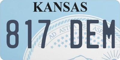 KS license plate 817DEM