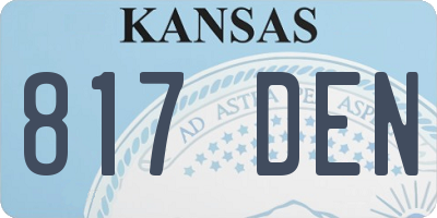 KS license plate 817DEN