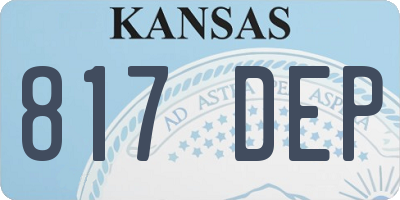 KS license plate 817DEP