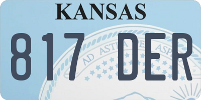 KS license plate 817DER