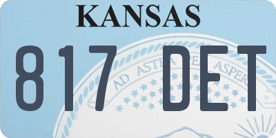 KS license plate 817DET