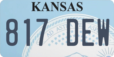 KS license plate 817DEW