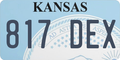 KS license plate 817DEX