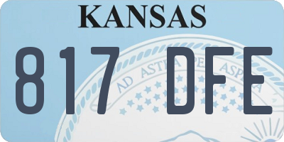 KS license plate 817DFE