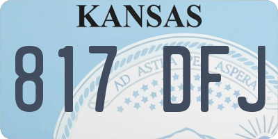 KS license plate 817DFJ