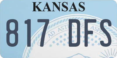 KS license plate 817DFS