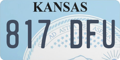 KS license plate 817DFU