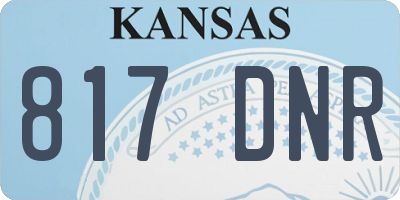 KS license plate 817DNR
