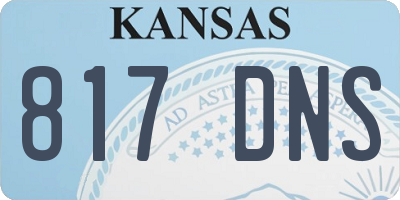 KS license plate 817DNS